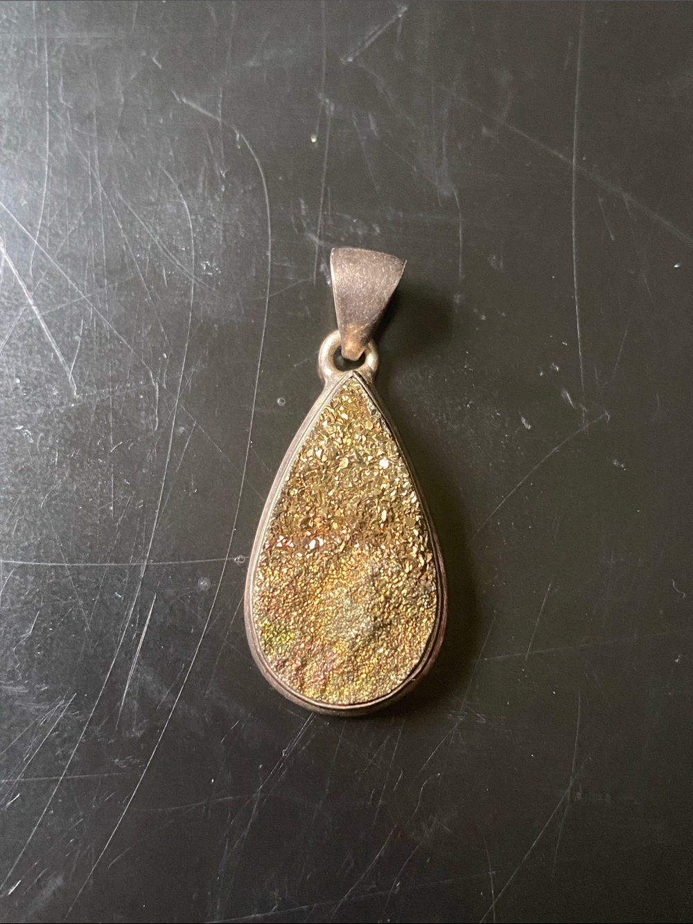 Rainbow pyrite necklace charm 🌈✨